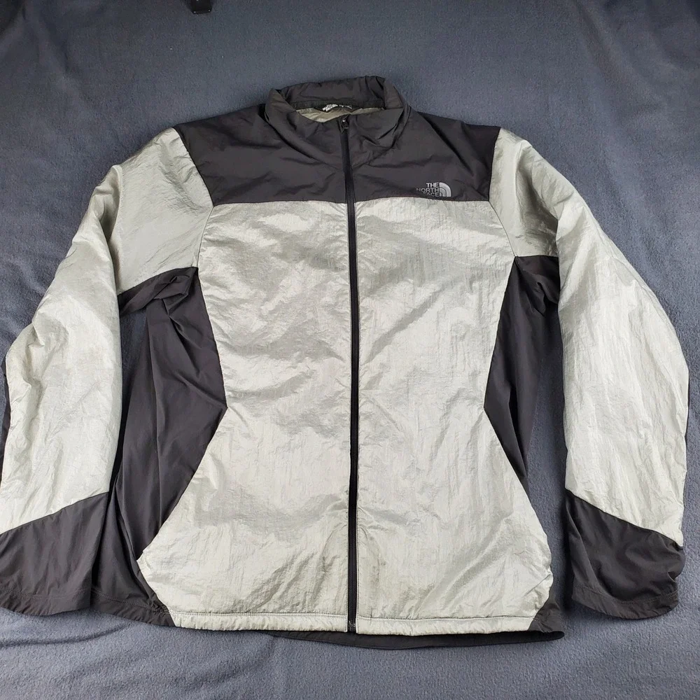 The North Face centric Windbreaker Jacket Lightweight Full Zip Gray Size L